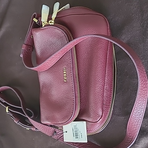 Fossil Women's Deep Red Crossbody Bag - Picture 1 of 7